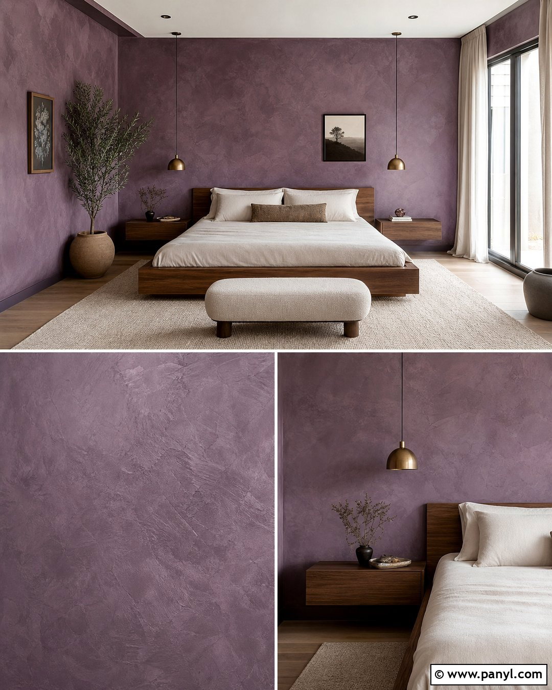 Textured Purple Plaster Wall - 45 Purple Wall Ideas
