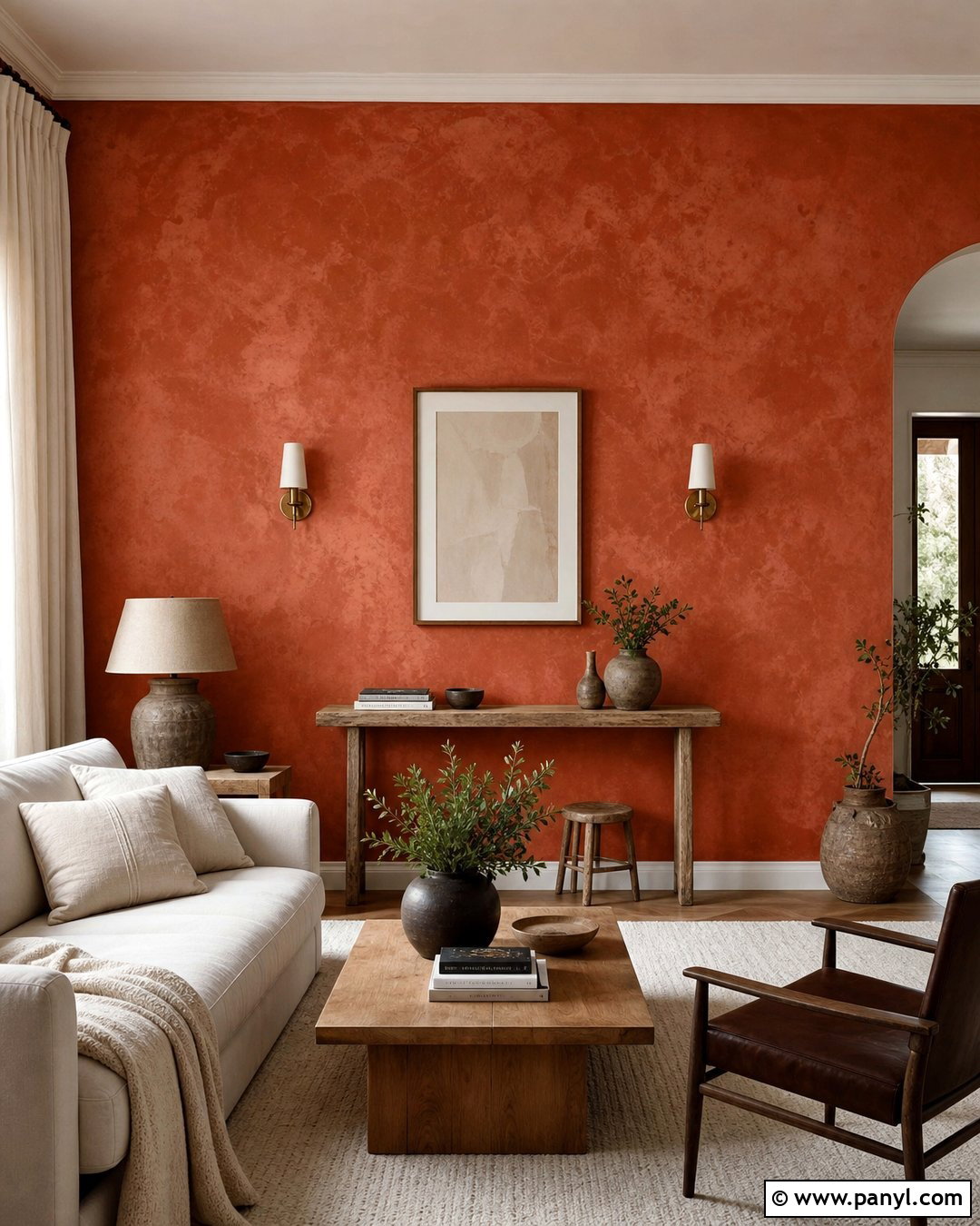 Textured Terracotta Limewash Walls - 40 Terracotta Wall Color Ideas