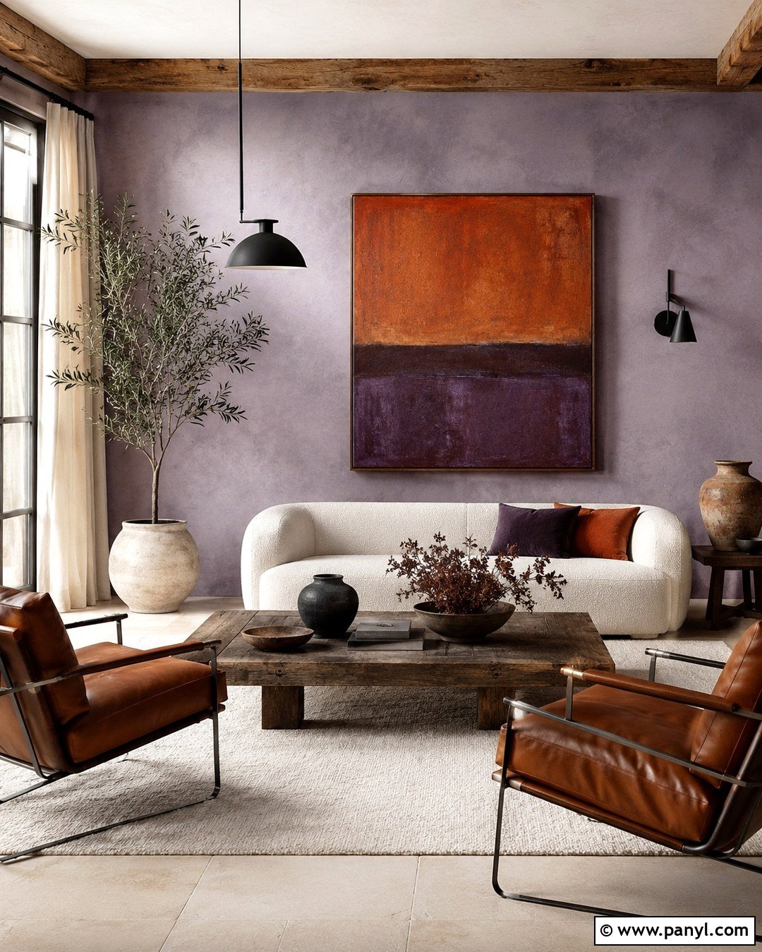 Textured Violet Limewash Walls - 20 Violet Color Wall Ideas