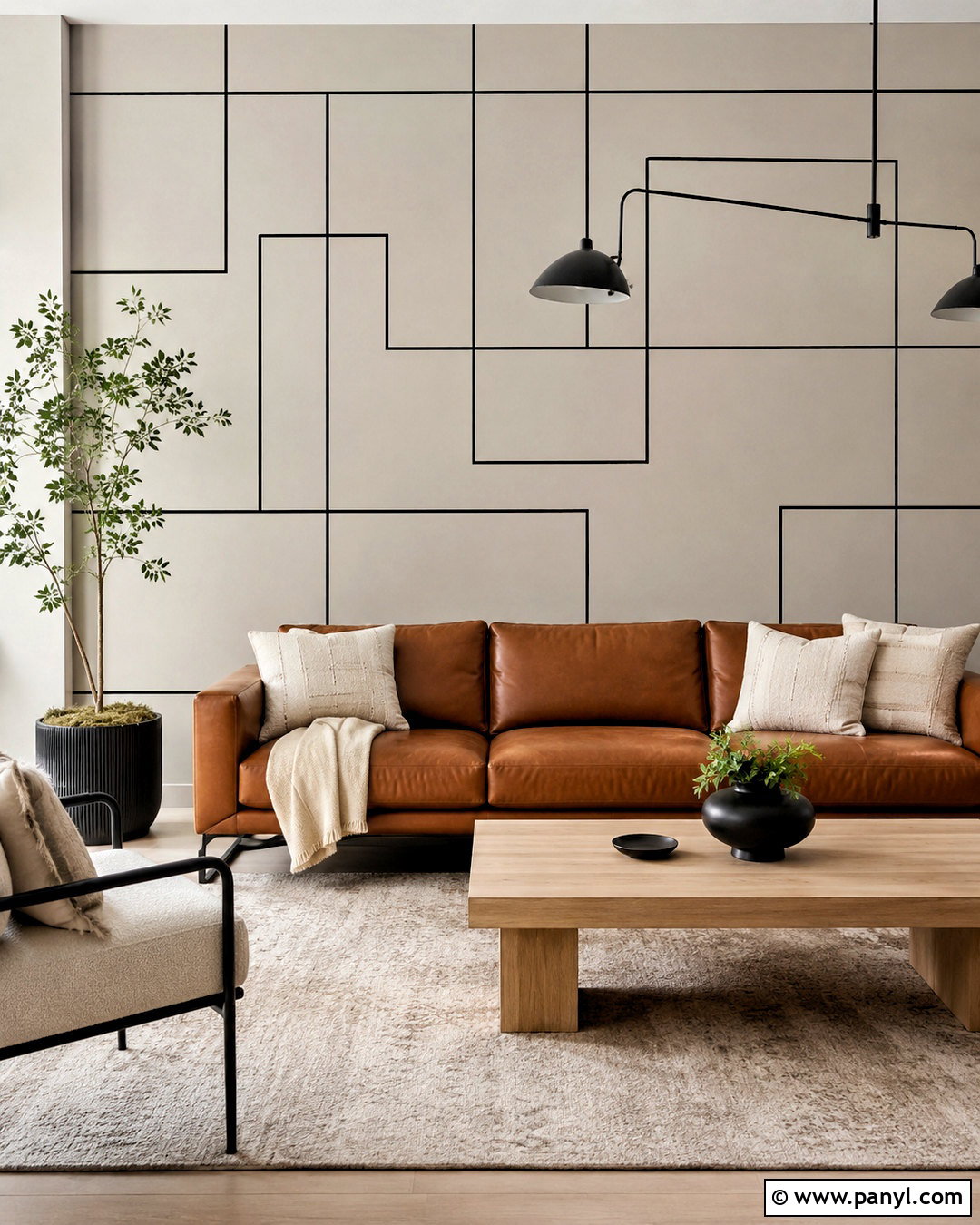 Thin Line Maze Geometric Wall Paint - 35 Simple Geometric Wall Paint Ideas