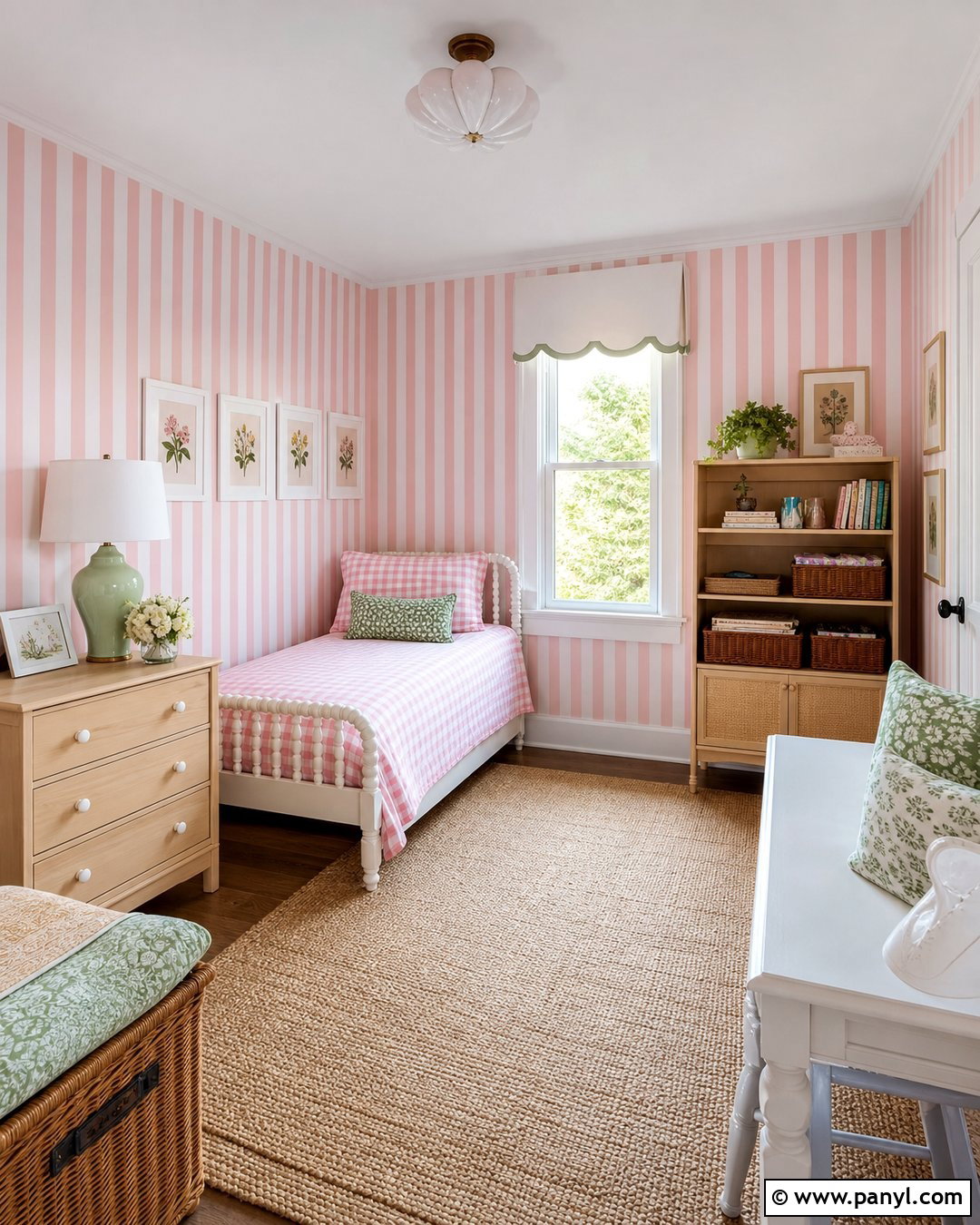 Thin Pink And White Striped Girls Bedroom - 30 Pink And White Striped Walls