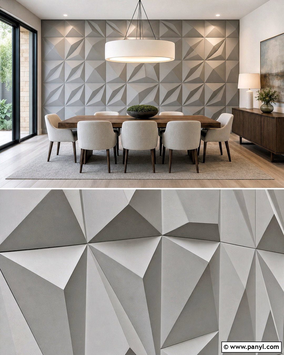 Three-Dimensional Triangle Wall Panels - 20 triangle wall design ideas