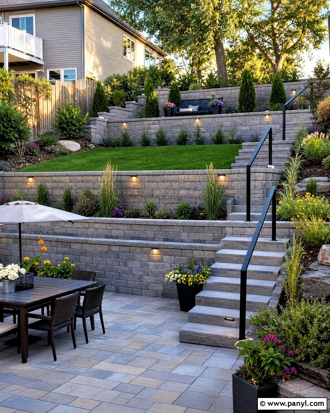 Tiered Retaining Wall - 20 backyard wall design ideas