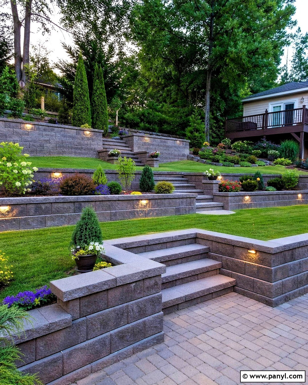 Tiered Retaining Yard Wall - 20 yard wall design ideas