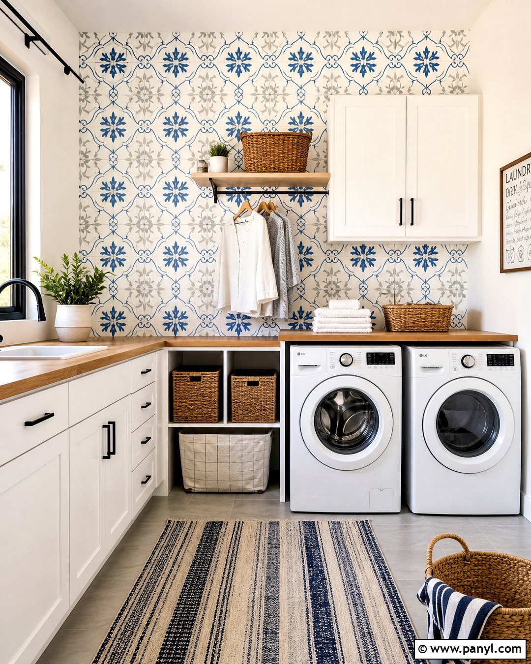 Tile Wall Stencil For Laundry Room - 20 wall stencil ideas