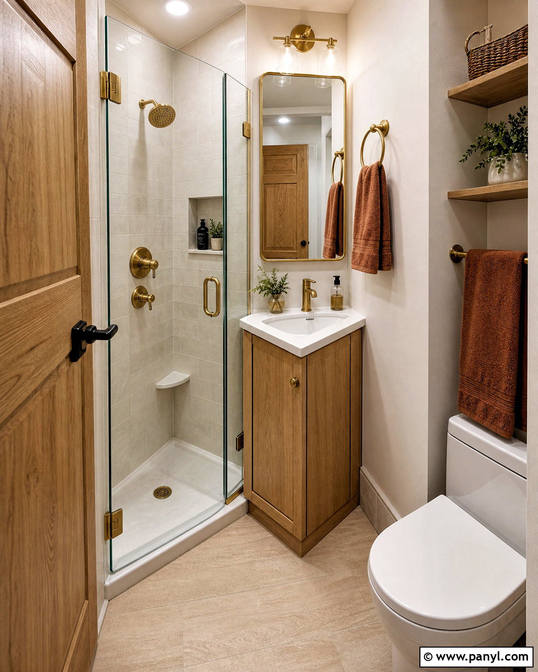 Tiny Bathroom With A Corner Sink - 20 tiny bathroom ideas