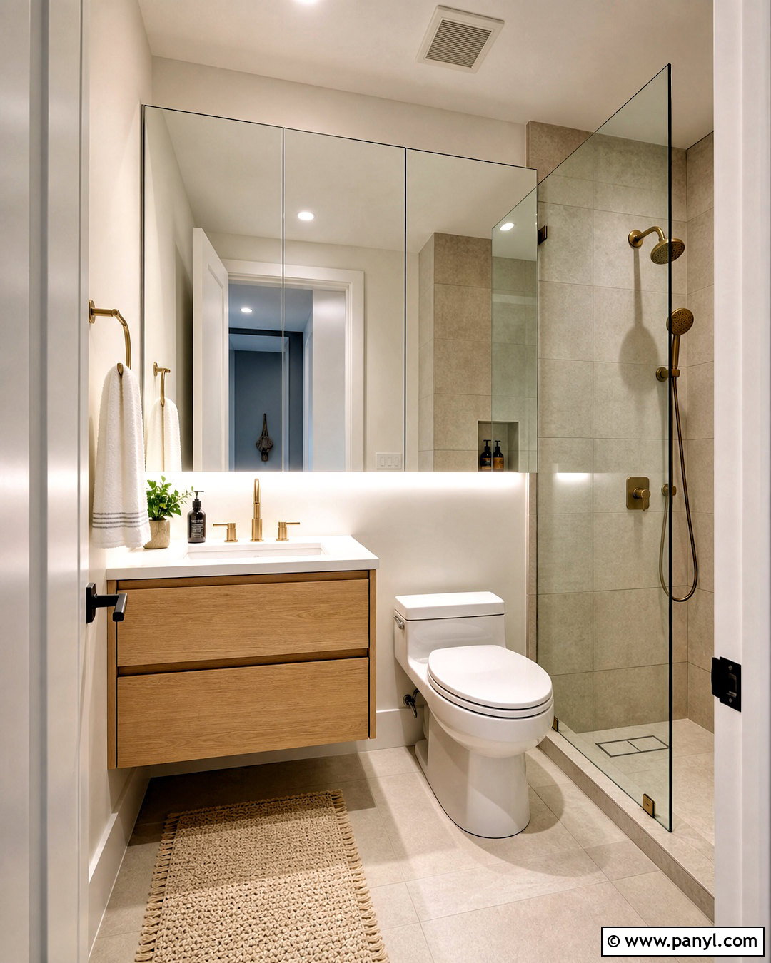 Tiny Bathroom With A Floating Vanity - 20 tiny bathroom ideas