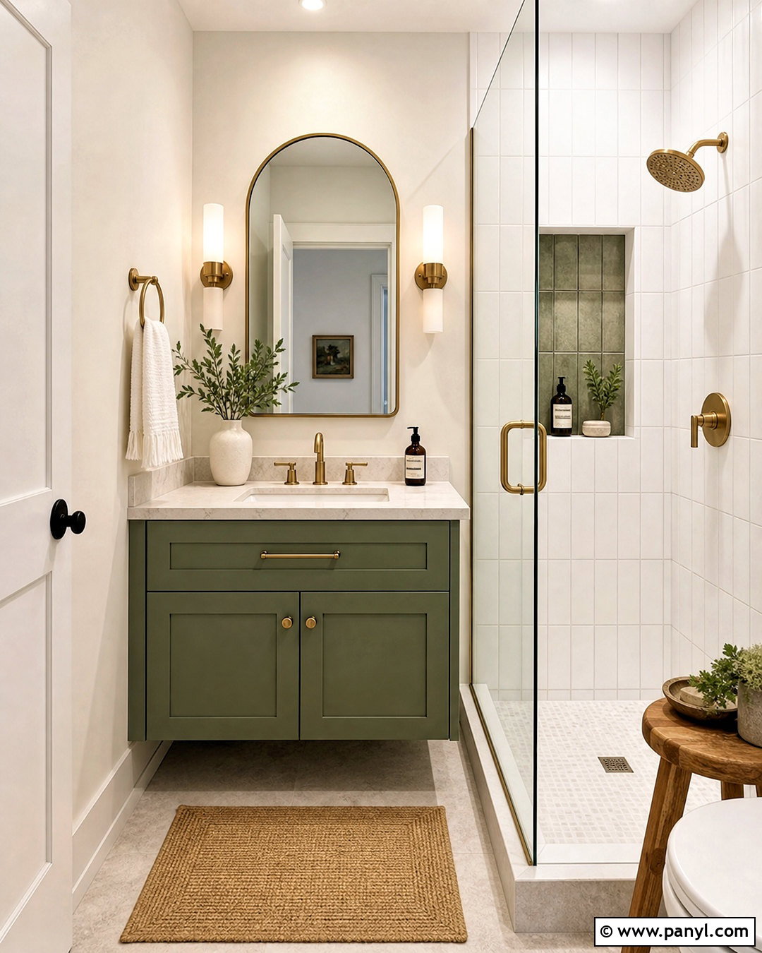 Tiny Bathroom With A Green Vanity - 20 tiny bathroom ideas