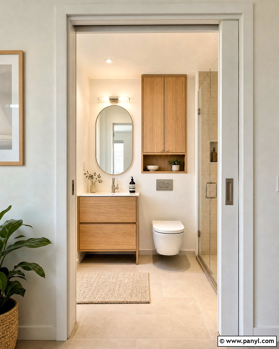 Tiny Bathroom With A Pocket Door - 20 tiny bathroom ideas