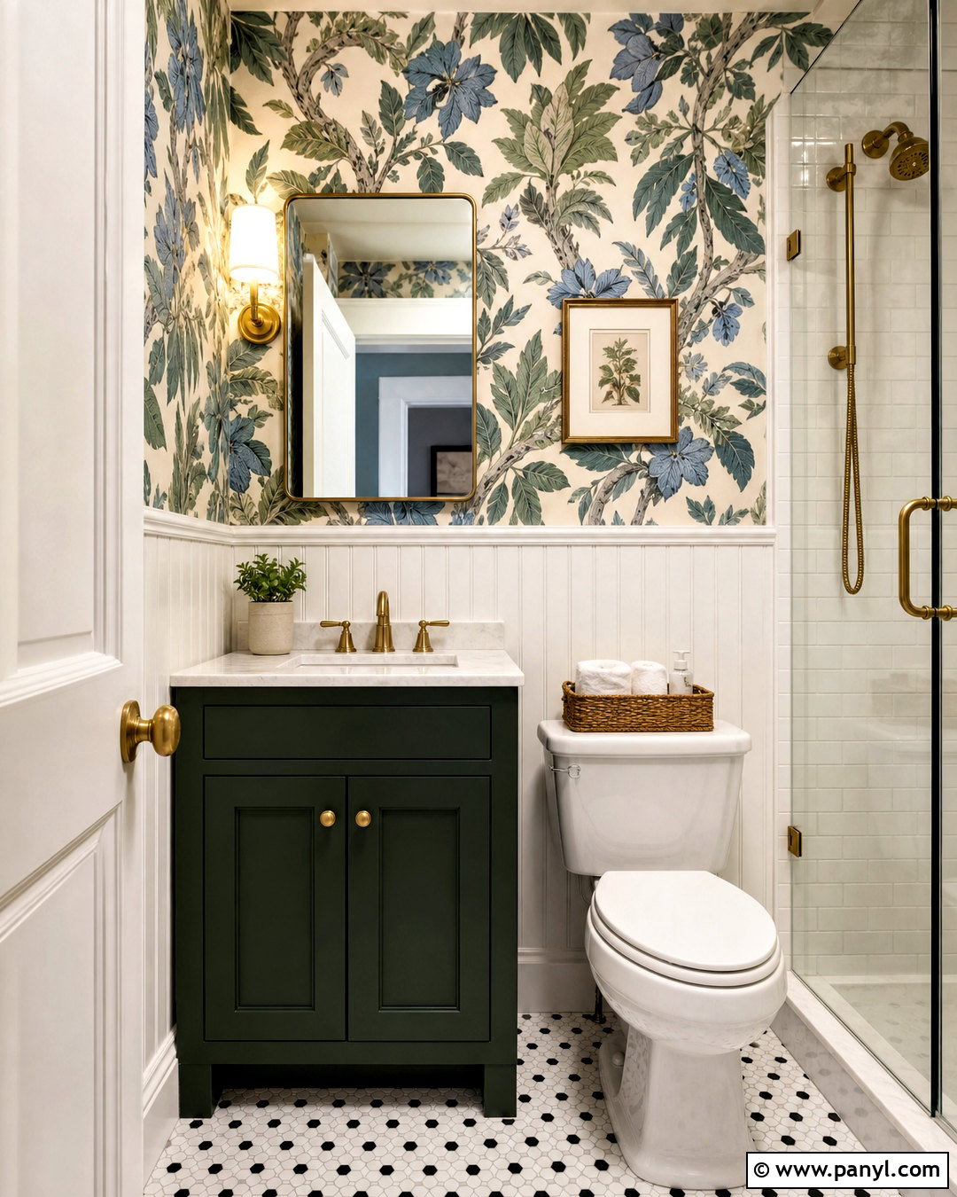 Tiny Bathroom With Bold Wallpaper - 20 tiny bathroom ideas