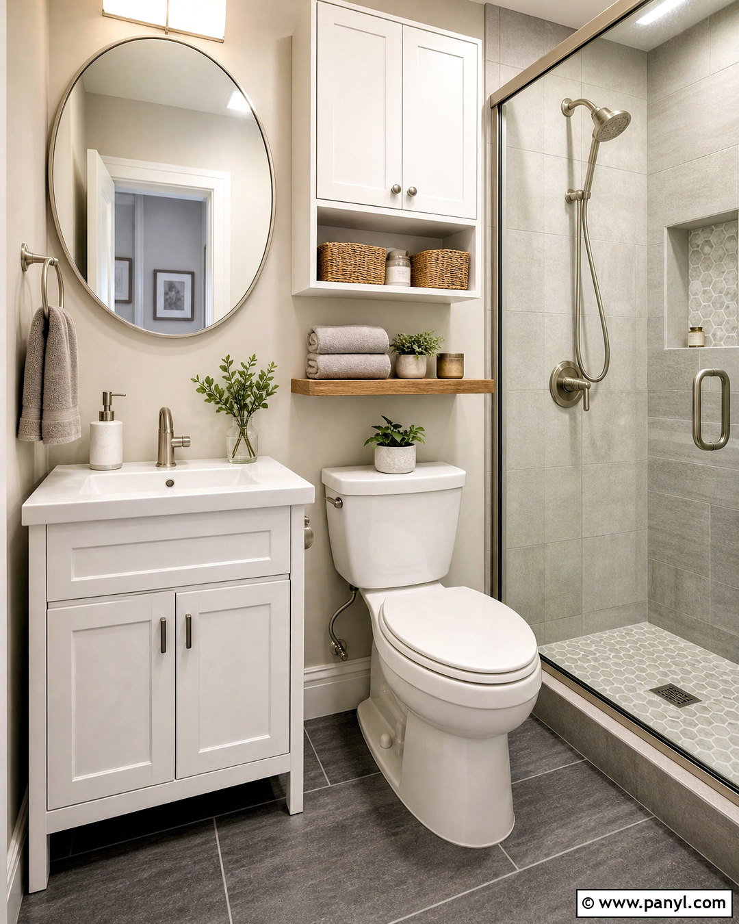 Tiny Bathroom With Over-Toilet Storage - 20 tiny bathroom ideas