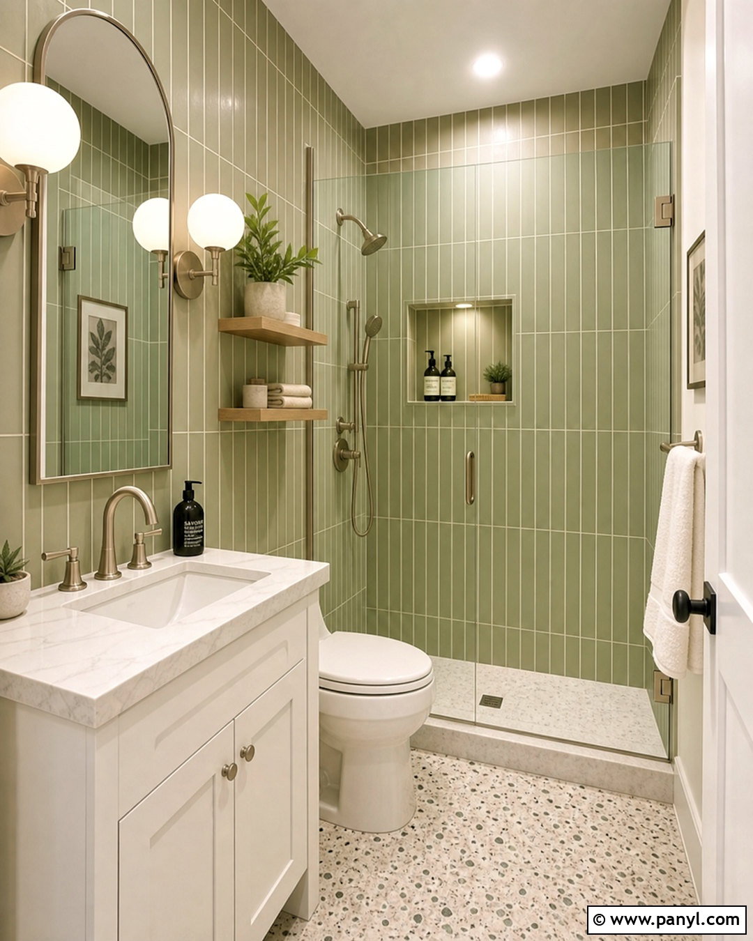 Tiny Bathroom With Vertical Tile - 20 tiny bathroom ideas