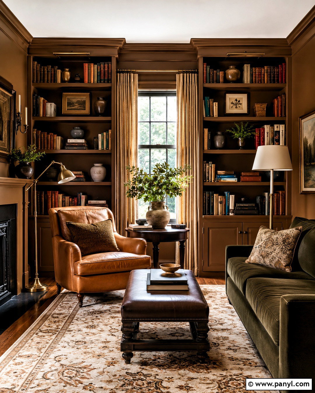 Tobacco Brown Library Walls - 20 Warm Earthy Tone Walls