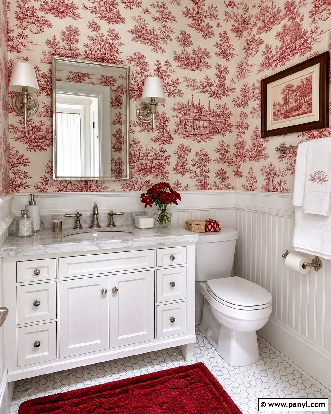 Toile Inspired Red And White Damask Pattern - 20 red and white damask patterns