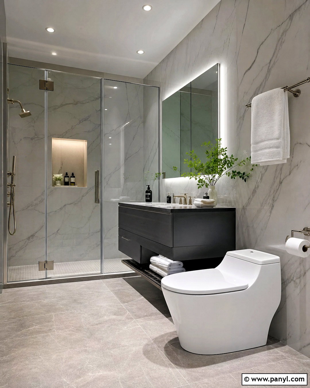 Toilet With Marble Walls - 20 toilet design ideas