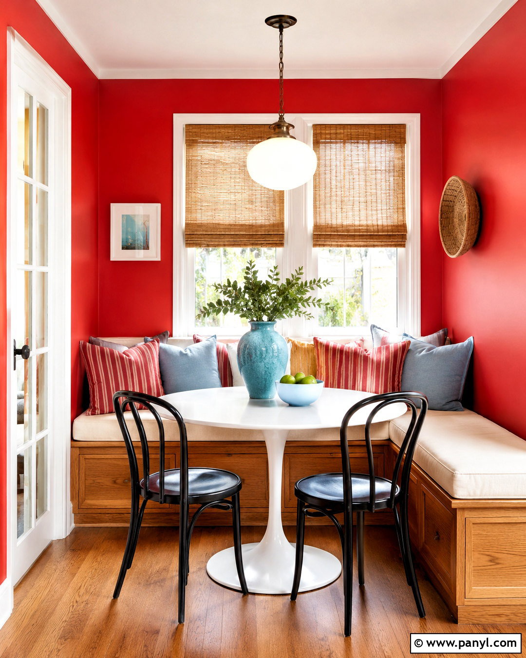 Tomato Red Breakfast Nook - 20 paint room red ideas