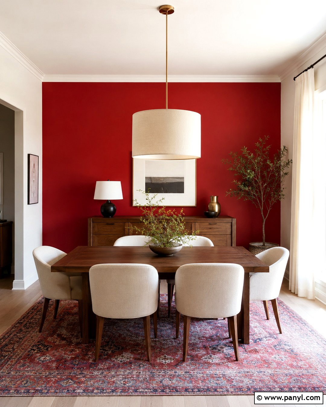 Tomato Red Dining Room Wall - 20 Vibrant Red Wall Color Ideas