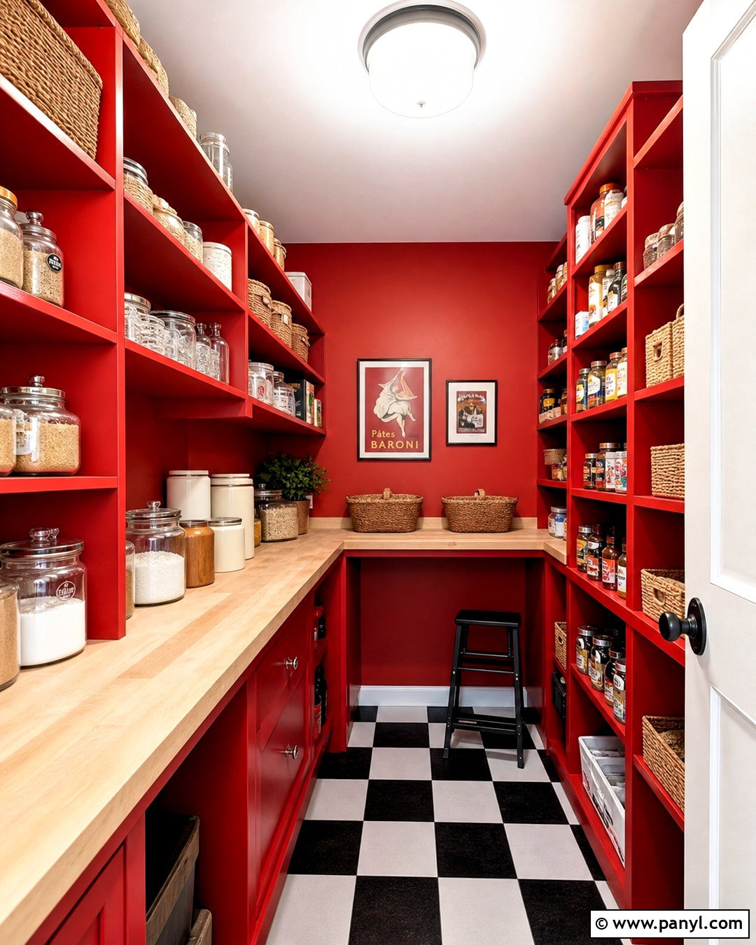 Tomato Red Pantry Walls - 20 red wall painting ideas