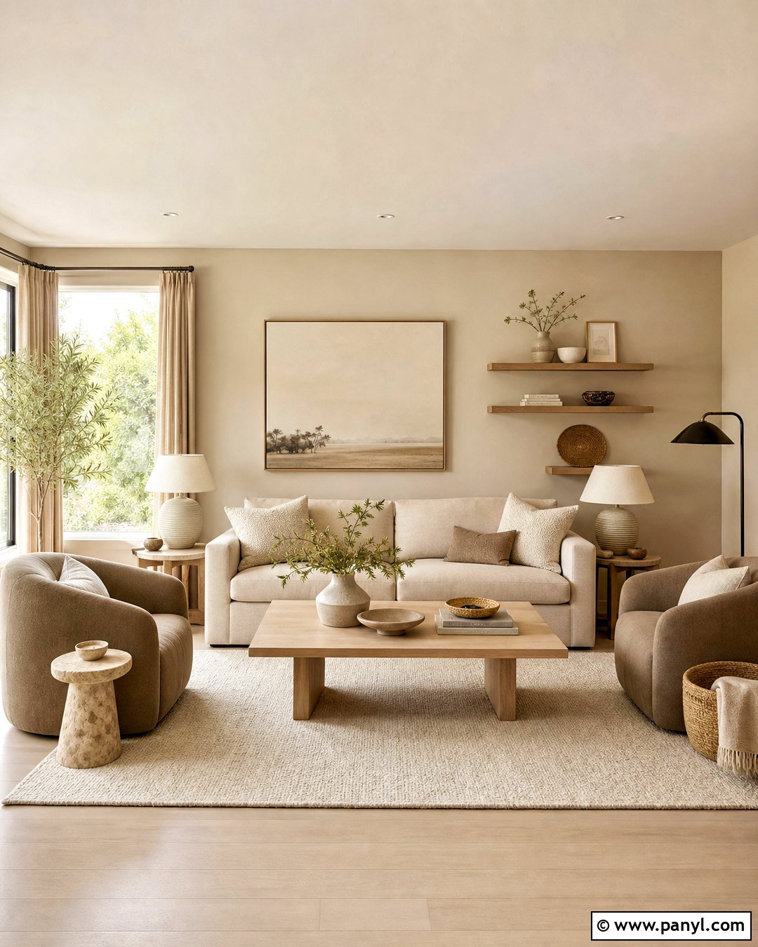 Tonal Beige Living Room - 20 beige room color ideas