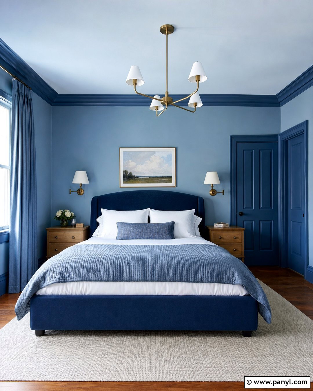 Tonal Blue Bedroom Walls - 50 home wall colour ideas