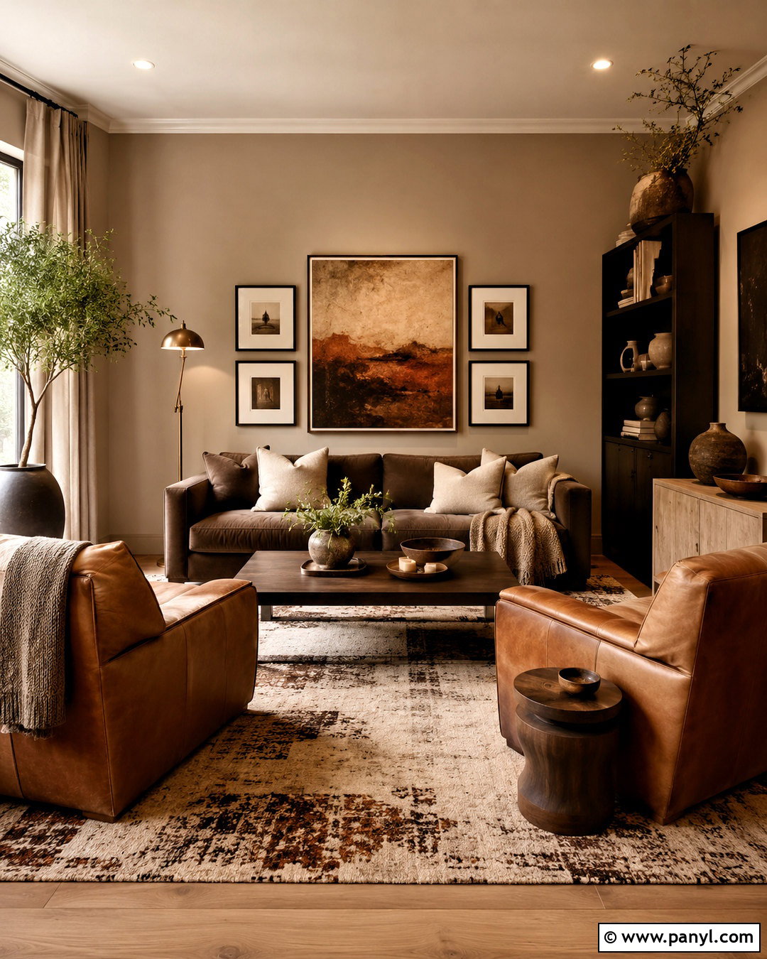 Tonal Brown Living Room - 20 colour schemes for living room ideas