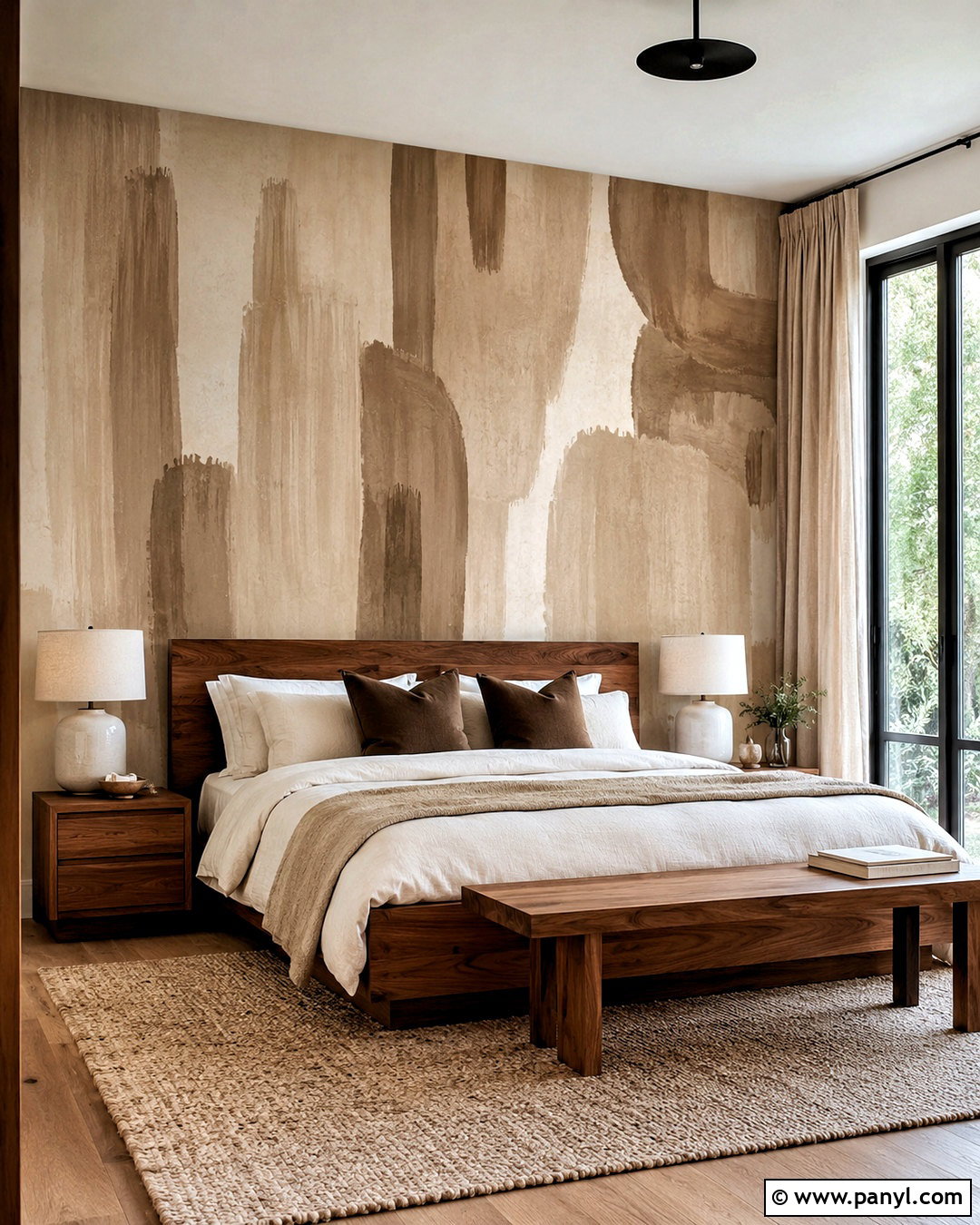 Tonal Brushstroke Accent Wall - 20 hand painted accent wall ideas