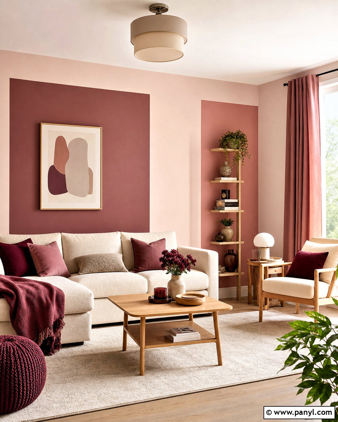 Tonal Color Block Wall Painting - 20 room wall painting ideas aesthetic ideas