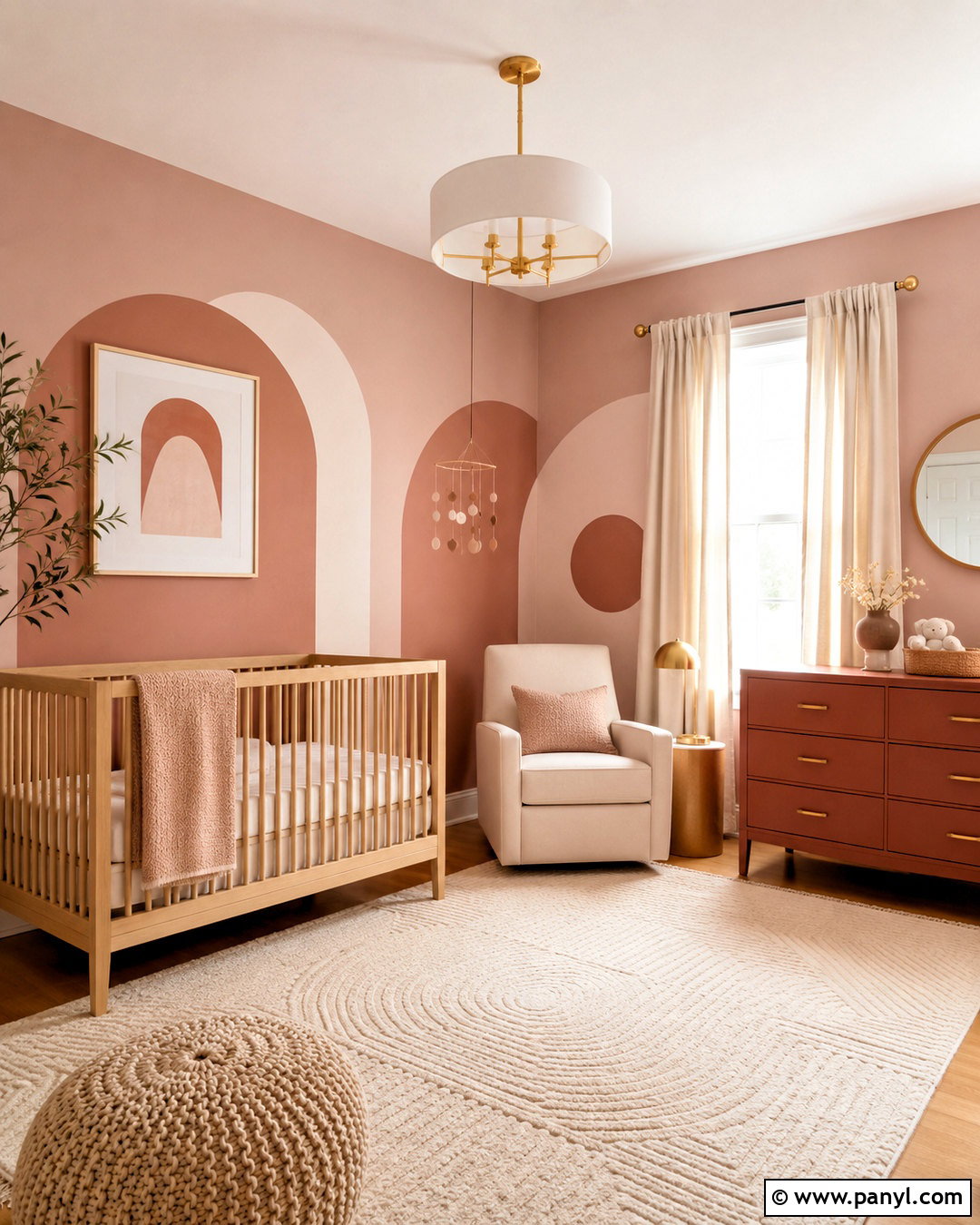 Tonal Color Drenched Nursery Wall - 20 nursery wall painting ideas