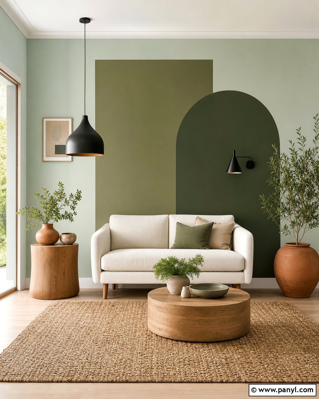 Tonal Green Feature Wall - 30 Feature Wall Paint Ideas