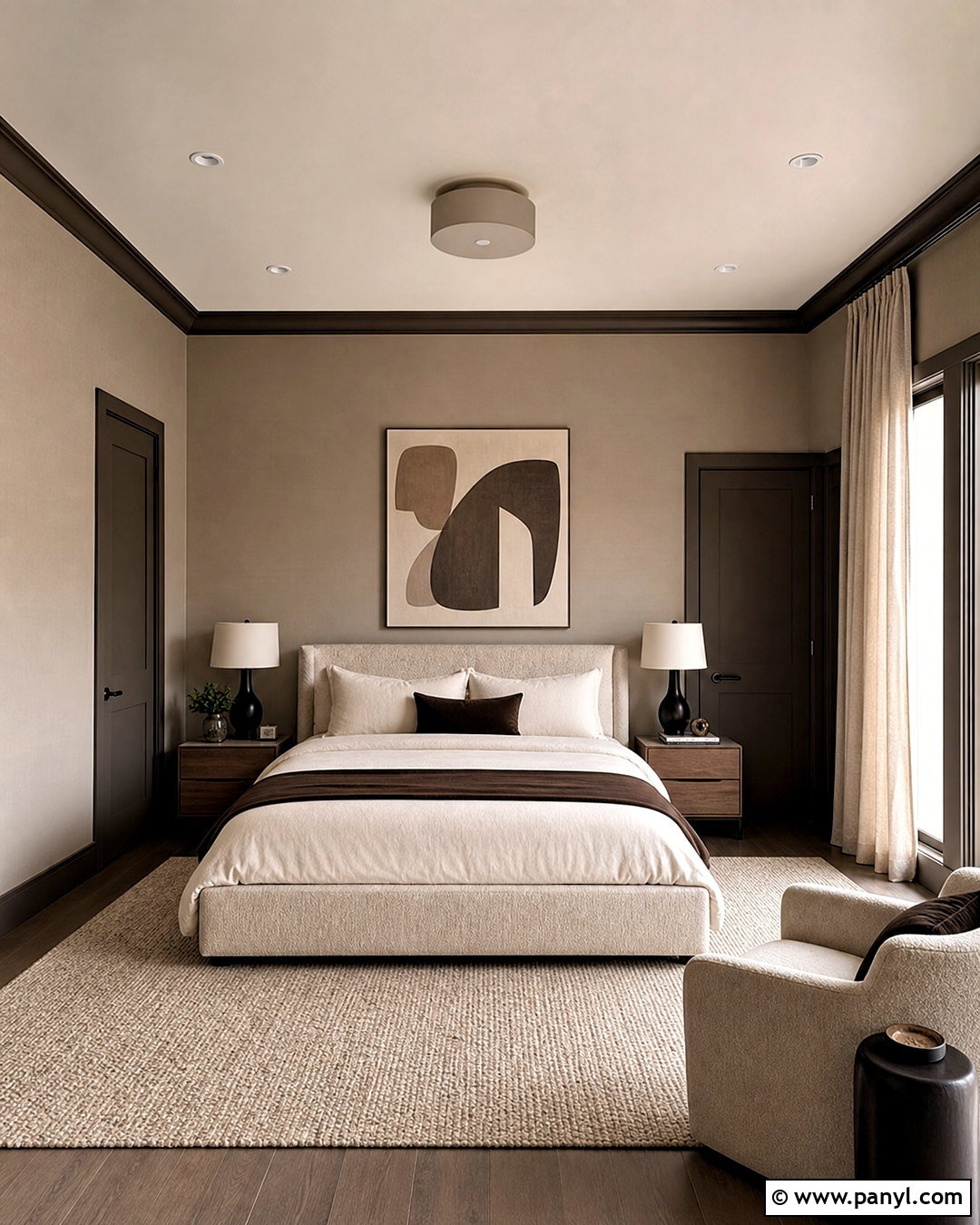 Tonal Greige Bedroom Walls - 20 room wall painting ideas