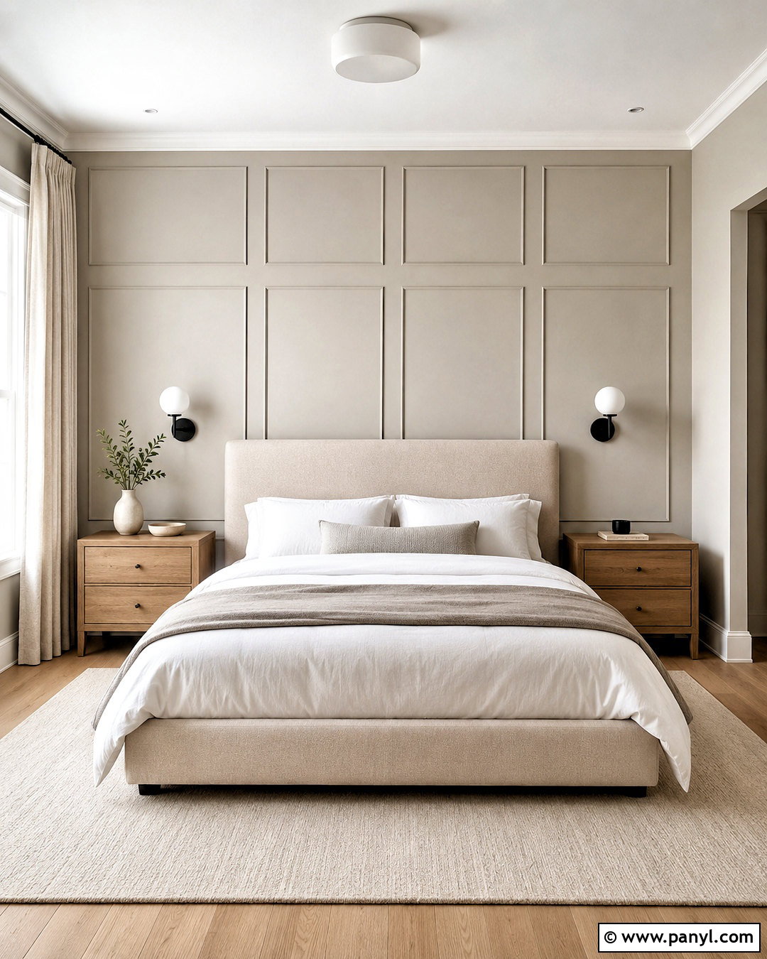 Tonal Grid Panel Wall - 20 minimal wall ideas