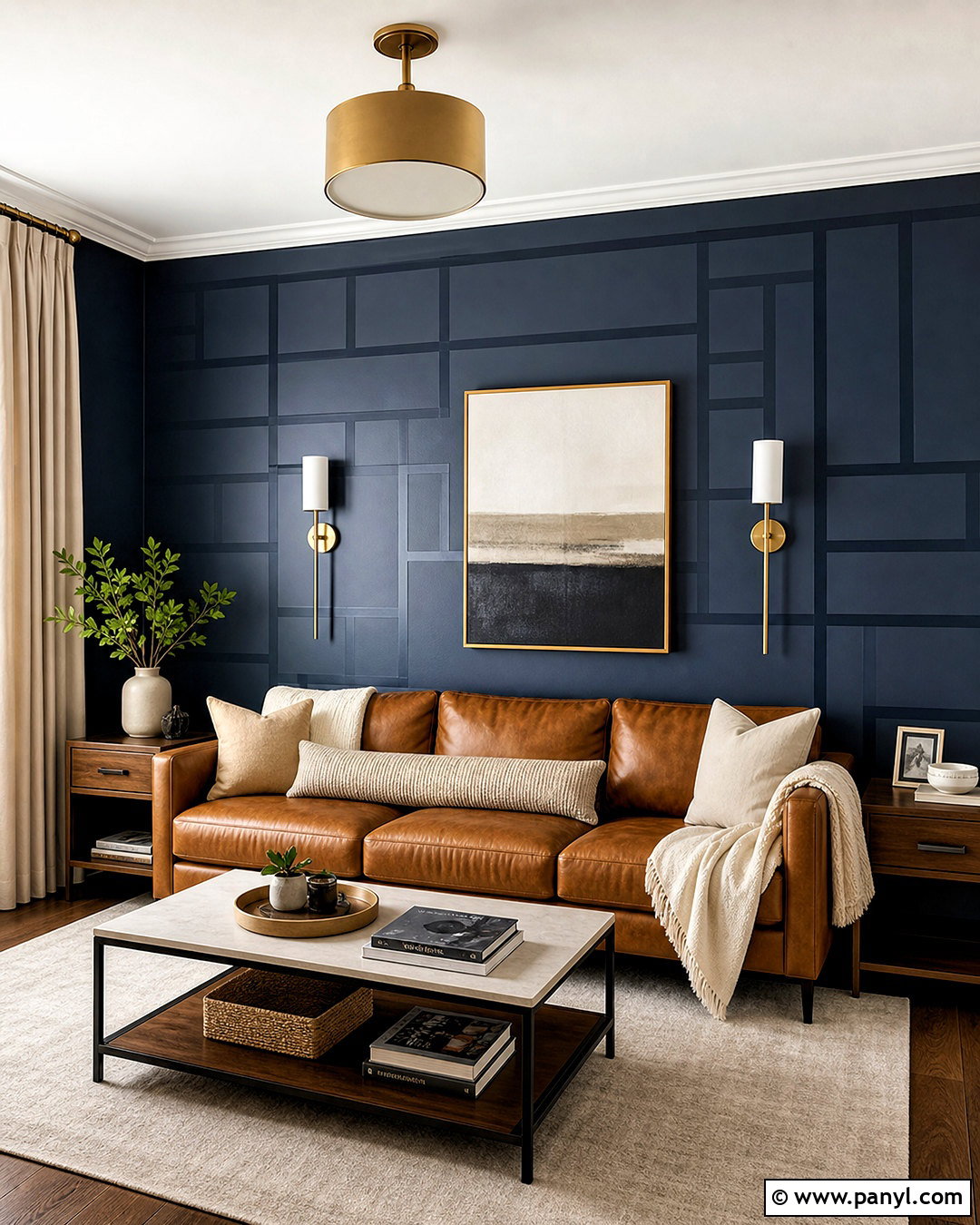 Tonal Matte And Gloss Wall Painting - 20 wall painting patterns ideas