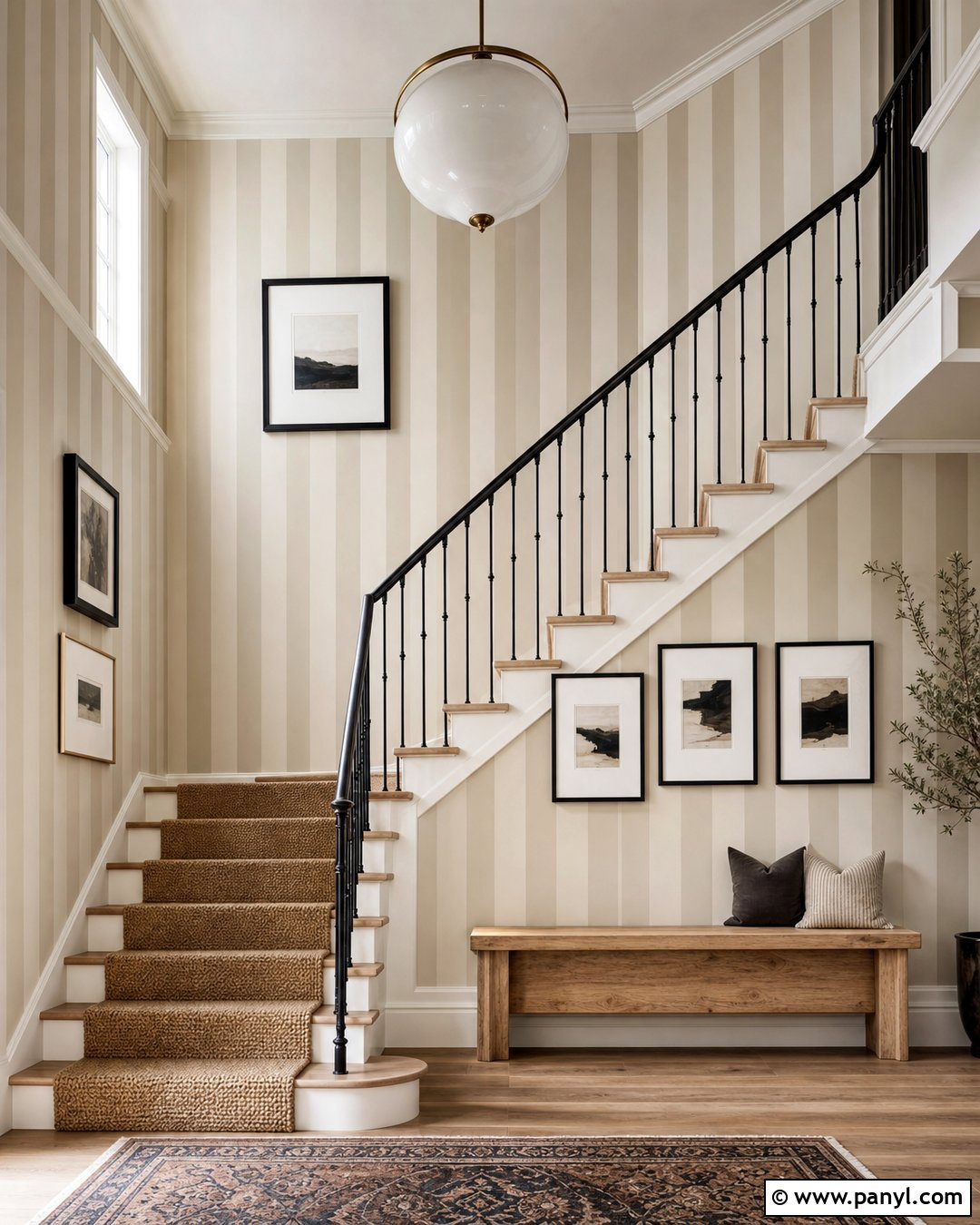 Tonal Taupe Staircase Wall Stripes - 20 Neutral Color Wall Stripes