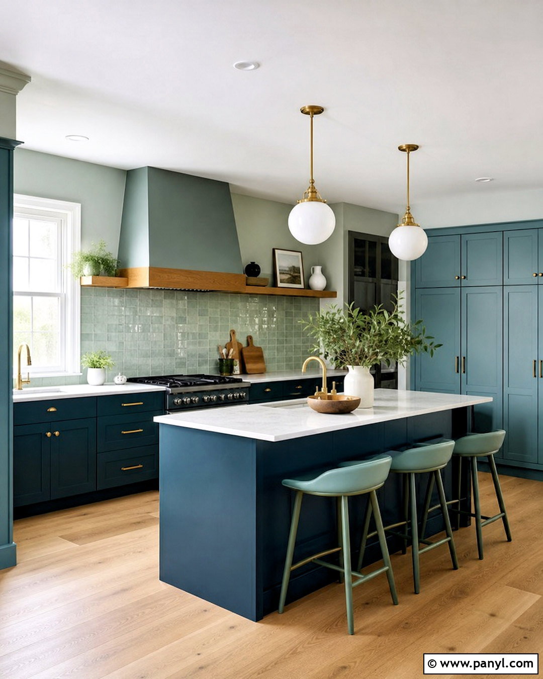Tonal Teal Kitchen - 20 green blue kitchen ideas