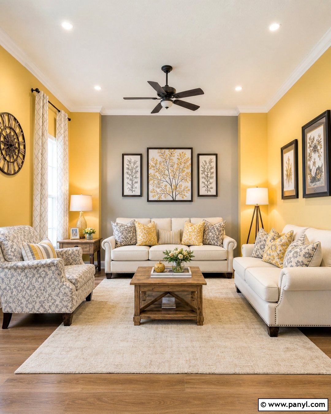 Tone Down Yellow Walls With A Neutral Accent Wall - 20 How To Tone Down Yellow Walls