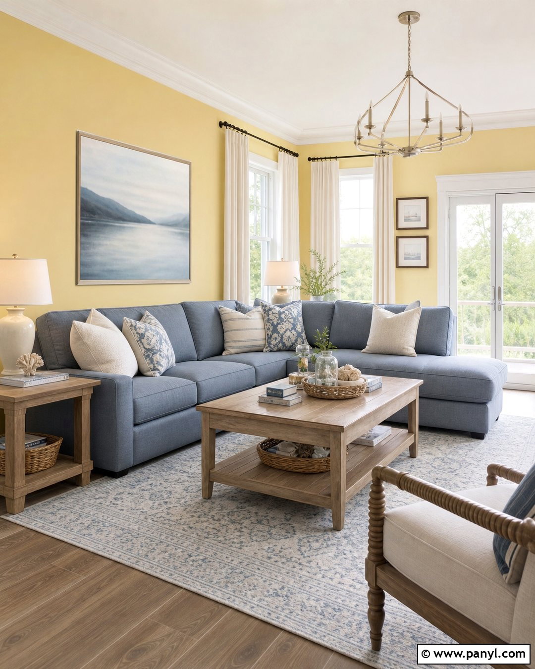 Tone Down Yellow Walls With Blue Gray Decor - 20 How To Tone Down Yellow Walls