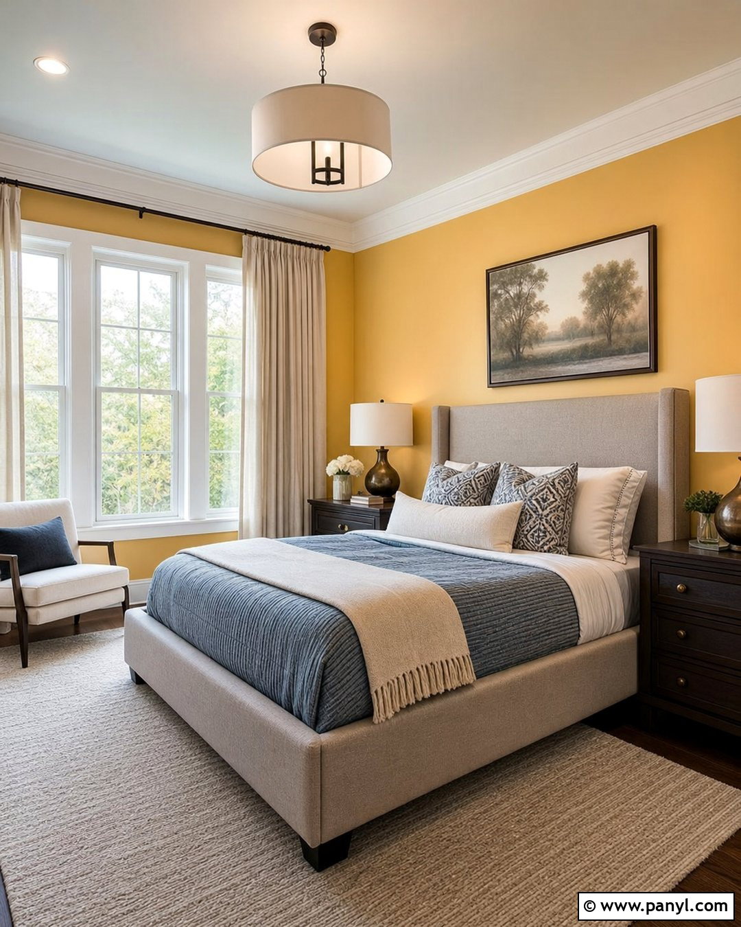 Tone Down Yellow Walls With Full Length Curtains - 20 How To Tone Down Yellow Walls