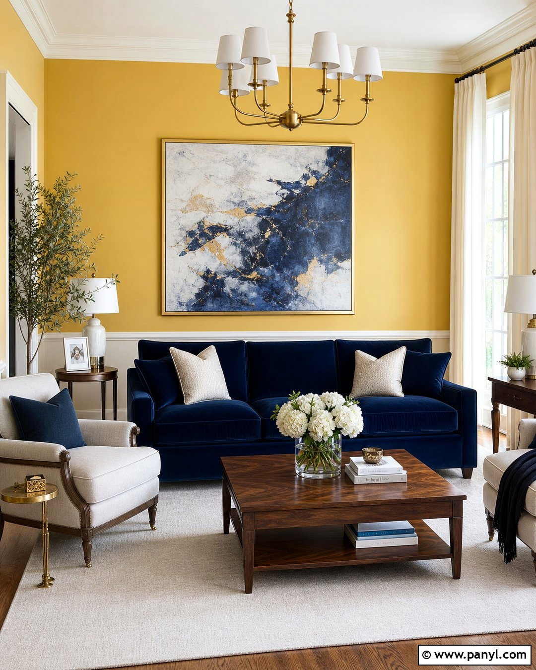 Tone Down Yellow Walls With Navy Blue - 20 How To Tone Down Yellow Walls