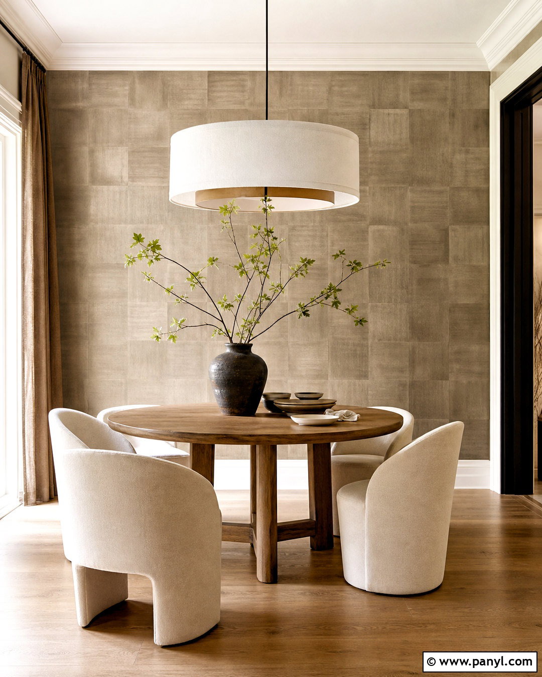 Tone On Tone Textured Checkered Dining Wall - 20 diy checkered wall ideas