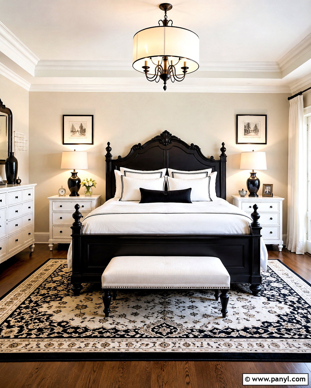 Traditional Black And White Bedroom - 20 black and white bedrooms