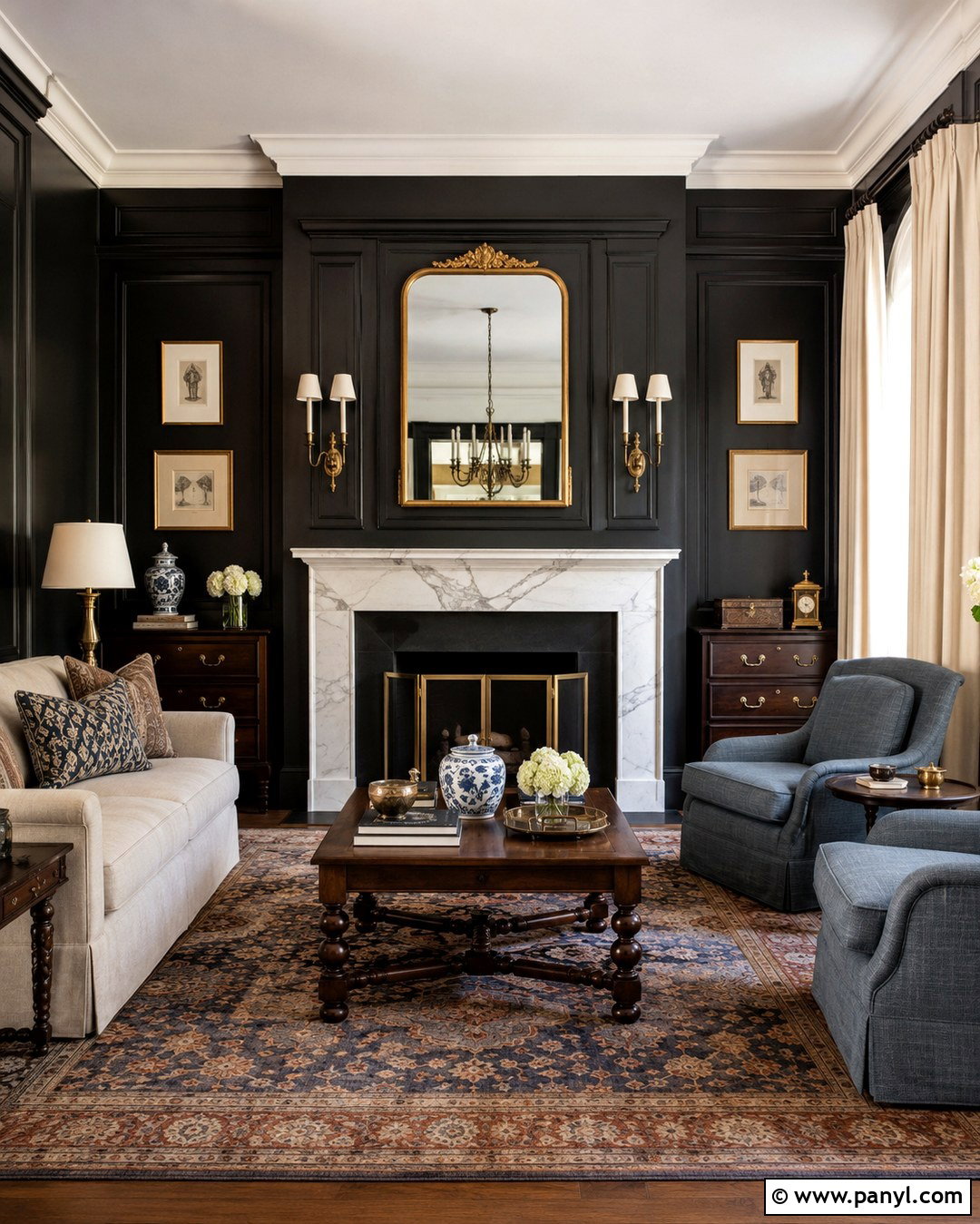 Traditional Black Fireplace Wall - 20 Black Accent Wall Living Room Fireplaces