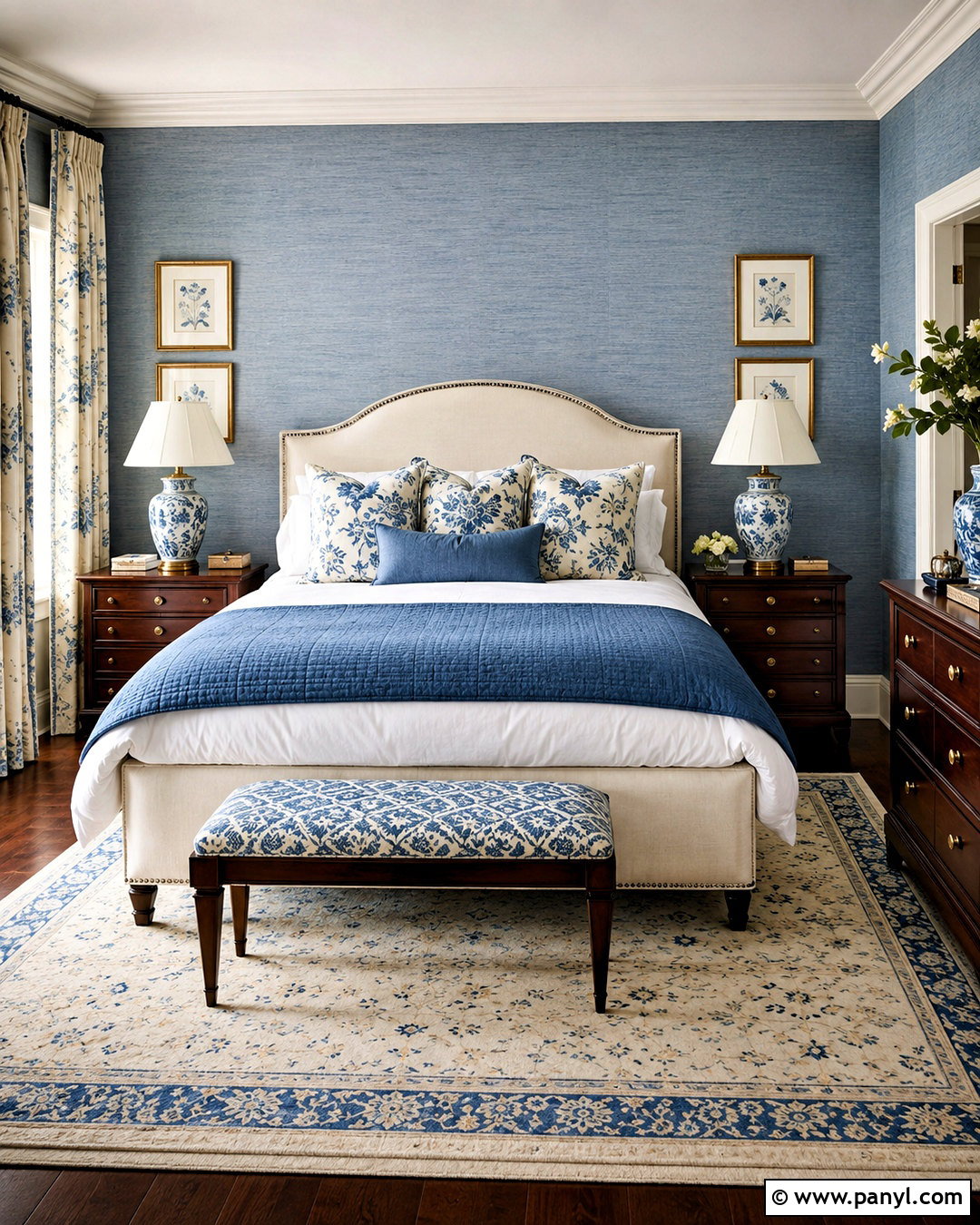 Traditional Blue Bedroom - 20 blue color bedroom ideas