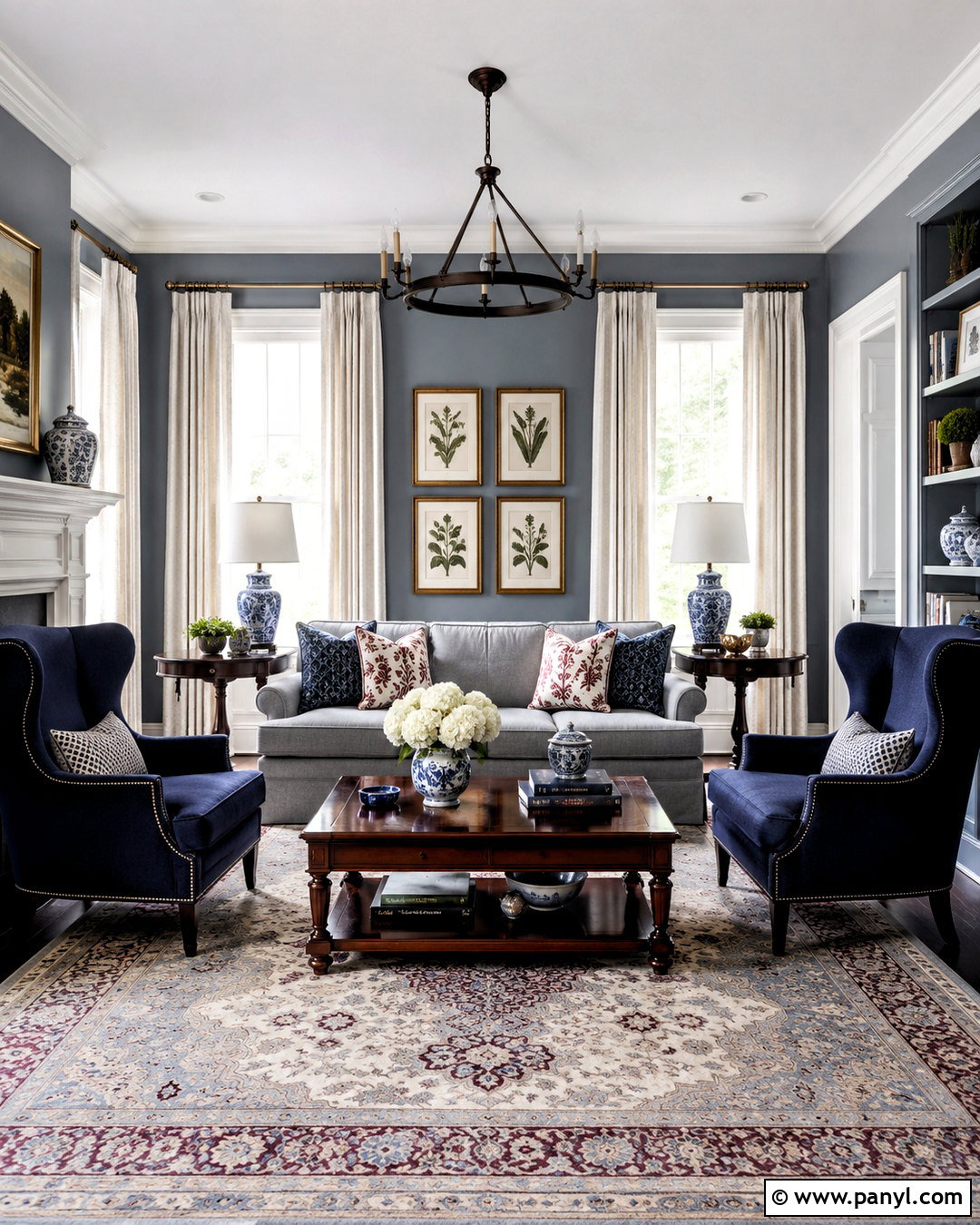 Traditional Blue Gray Living Room - 20 blue gray living room ideas