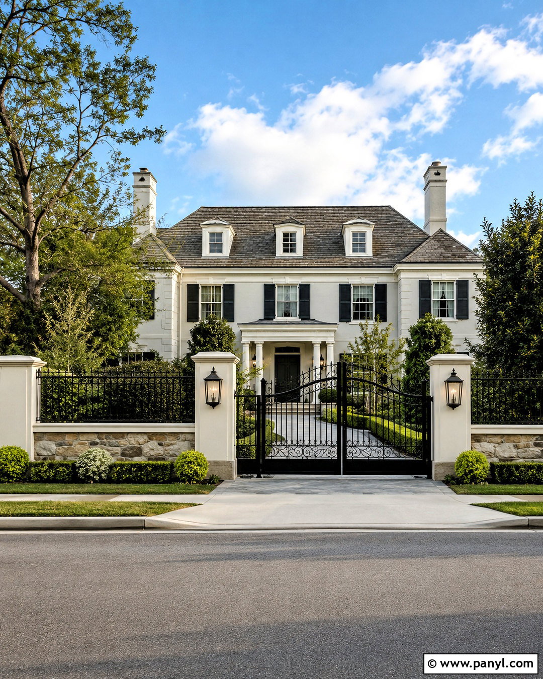 Traditional Boundary Wall With Ironwork - 20 boundary wall design exterior ideas