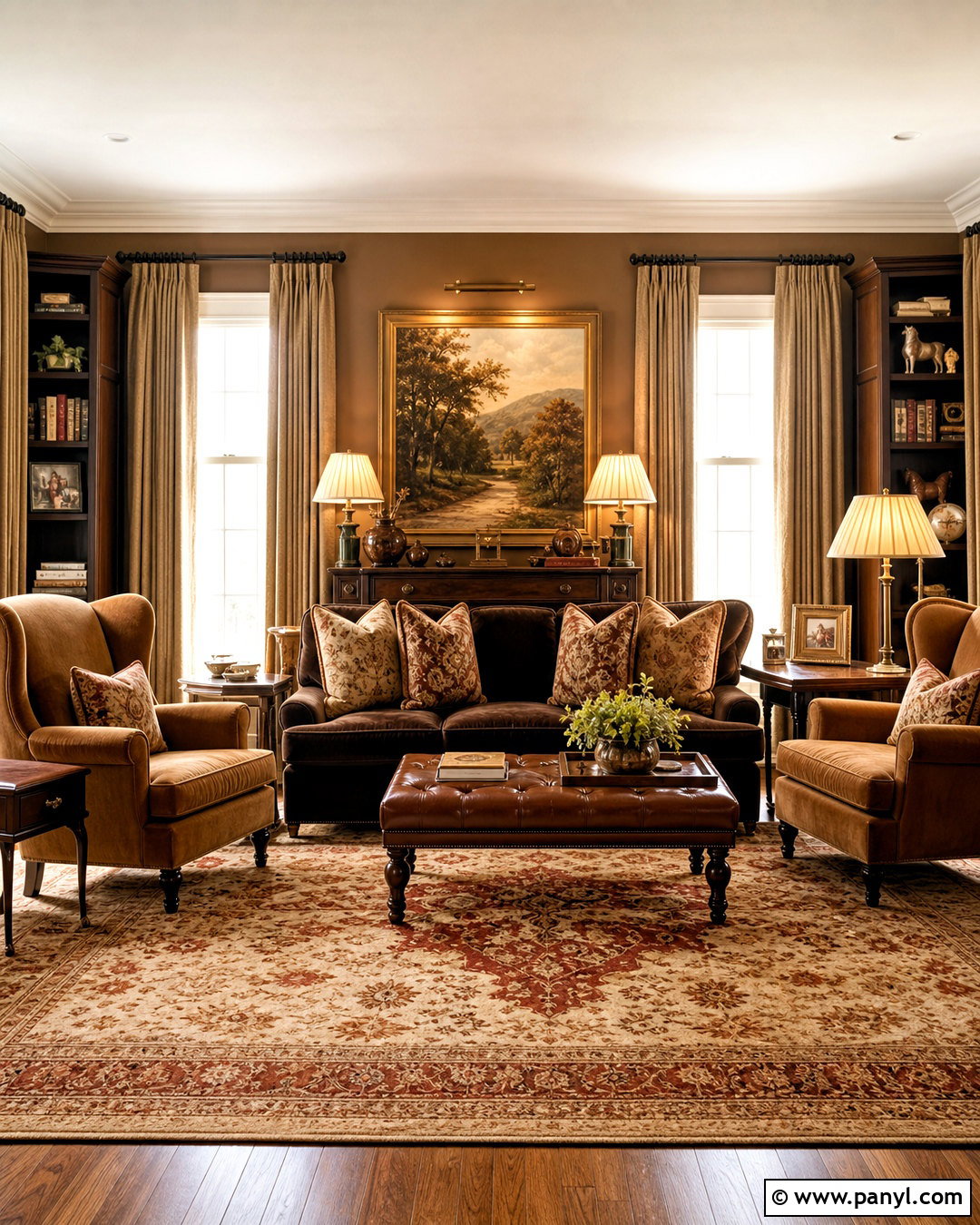 Traditional Brown Living Room - 20 warm brown living room ideas
