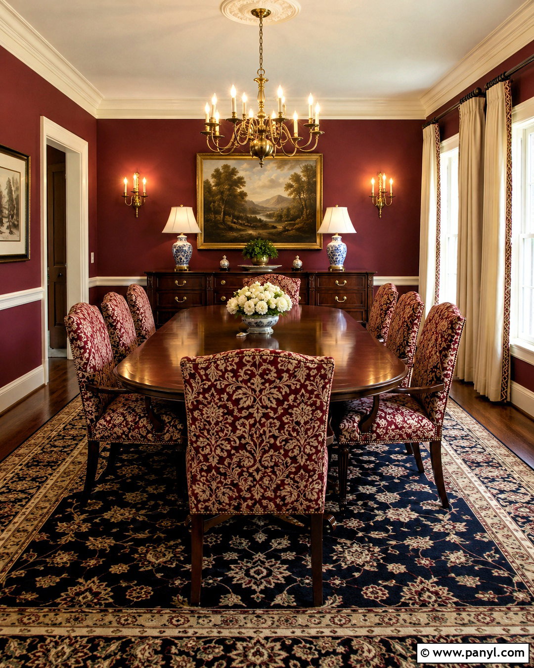 Traditional Burgundy Dining Room - 20 burgundy dining room ideas