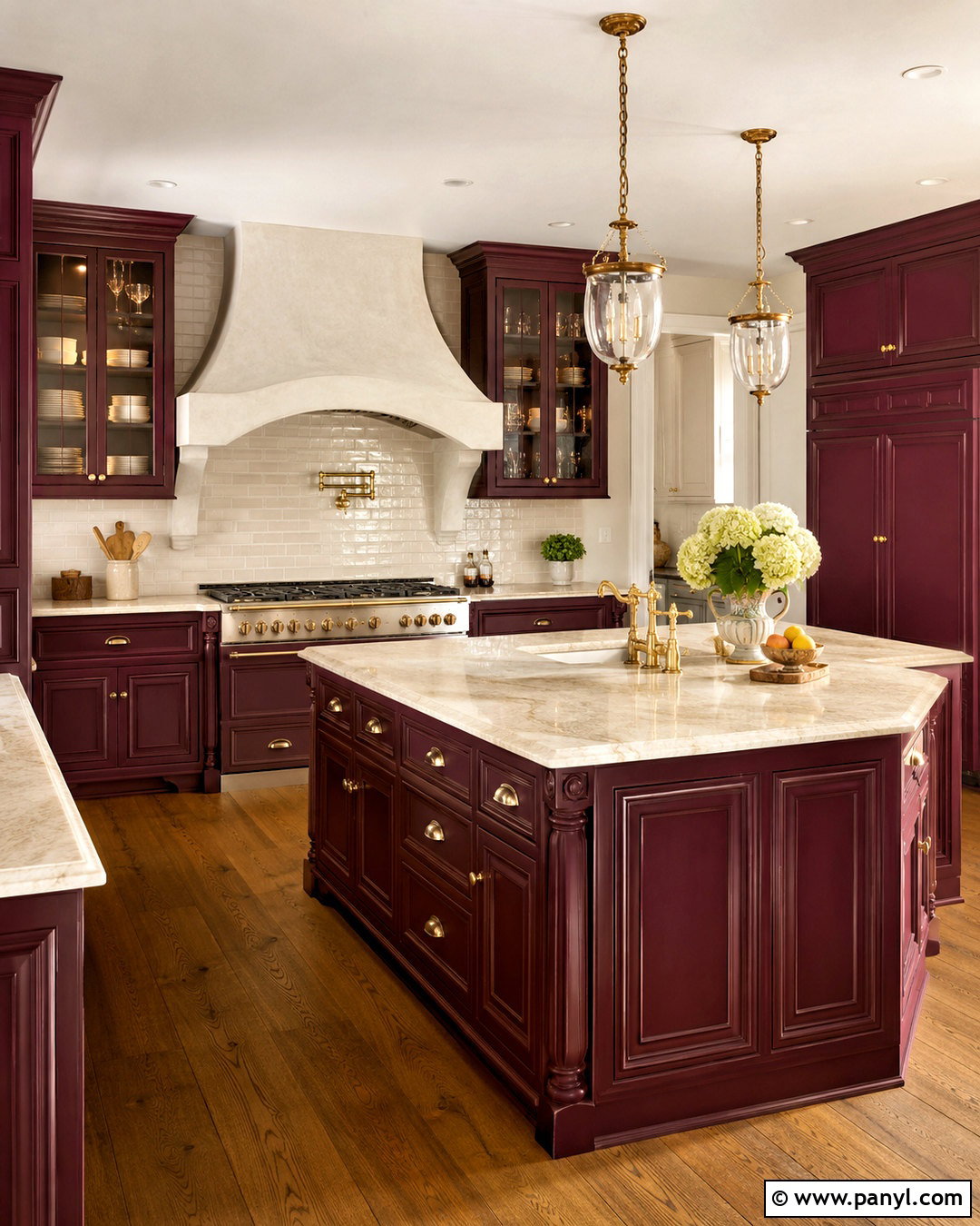 Traditional Burgundy Kitchen Cabinets - 20 burgundy kitchen cabinets