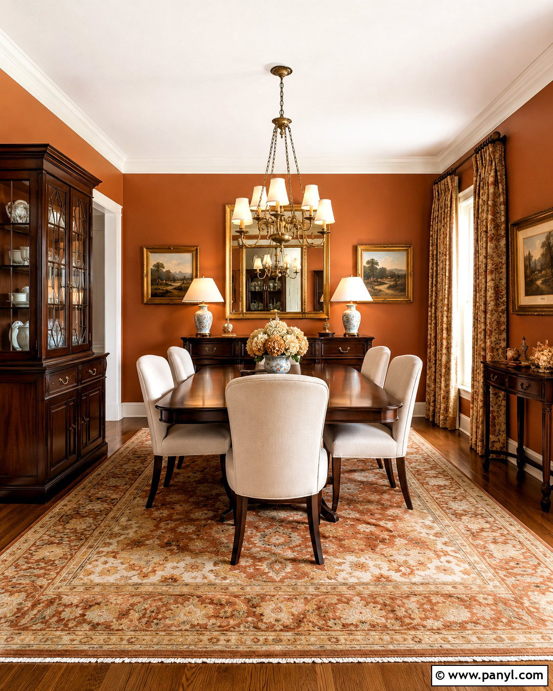 Traditional Burnt Orange Dining Room - 20 burnt orange dining room ideas
