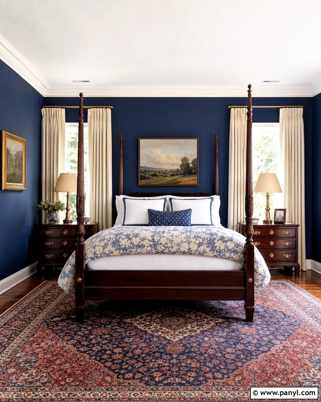 Traditional Dark Blue Bedroom Walls - 20 dark blue bedroom walls