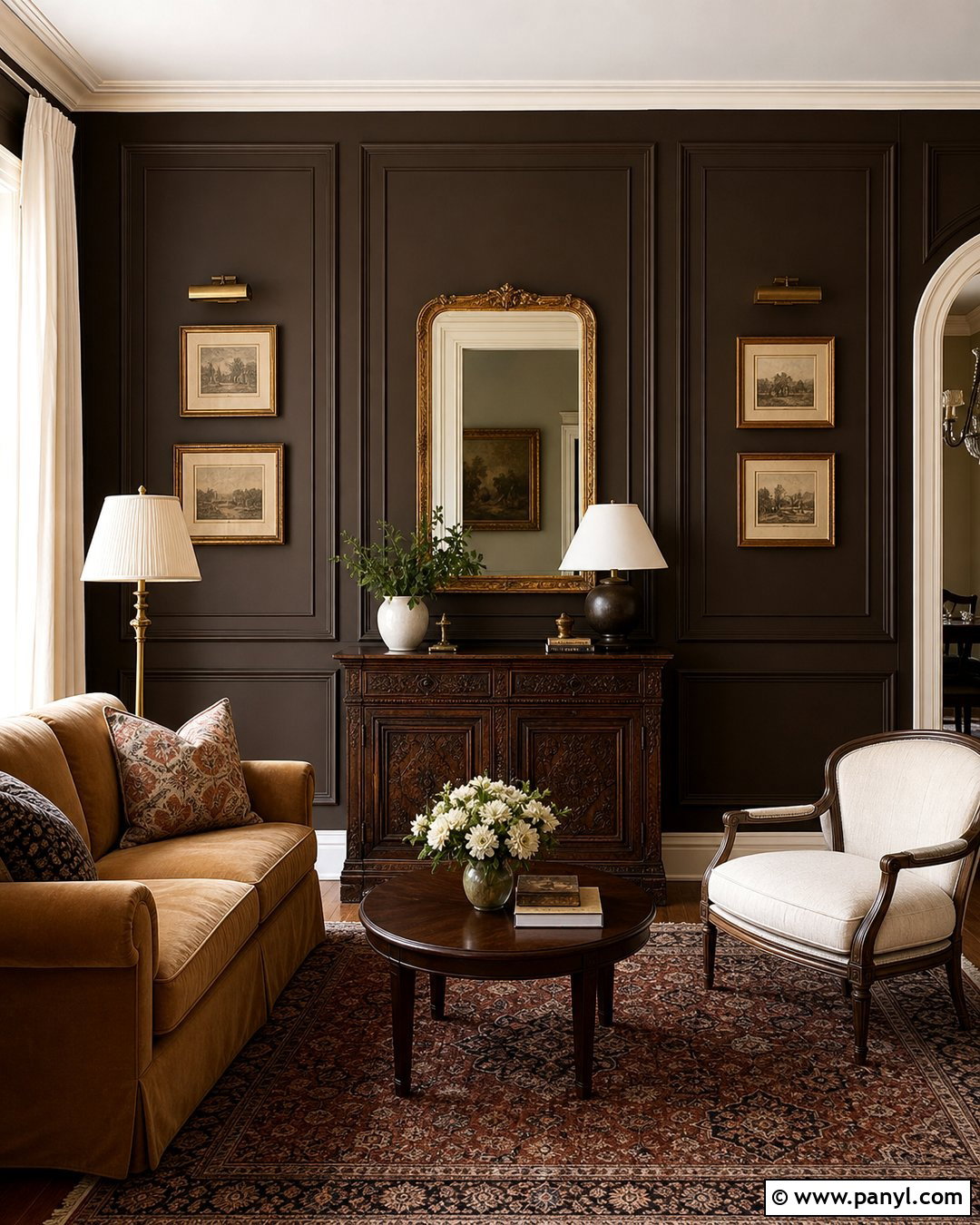 Traditional Dark Brown Accent Wall - 35 Dark Brown Accent Wall Ideas